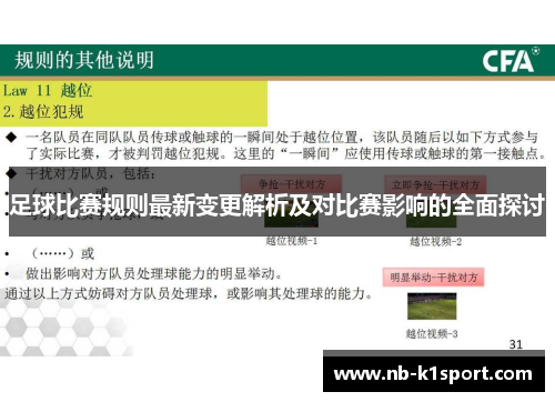 足球比赛规则最新变更解析及对比赛影响的全面探讨